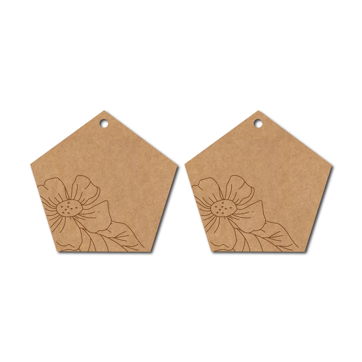 Floral Earrings Pre Marked MDF Design 3