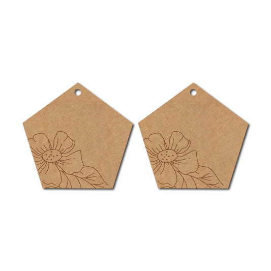Floral Earrings Pre Marked MDF Design 3