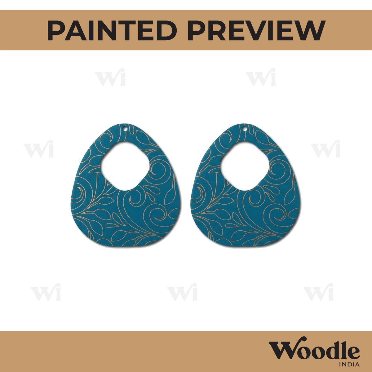 Floral Earrings Pre Marked MDF Design 4