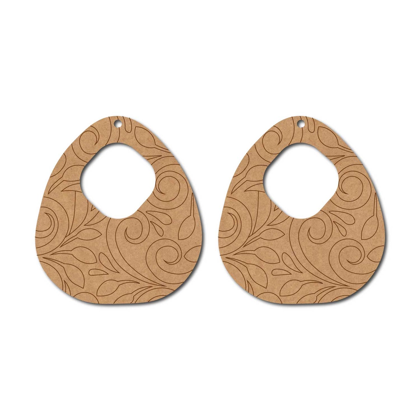 Floral Earrings Pre Marked MDF Design 4