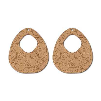 Floral Earrings Pre Marked MDF Design 4