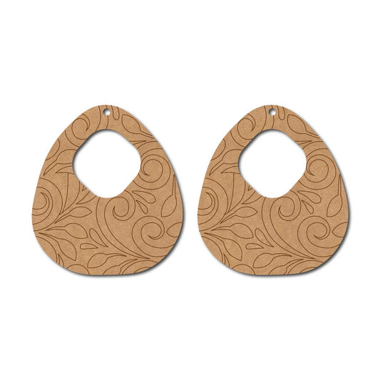Floral Earrings Pre Marked MDF Design 4