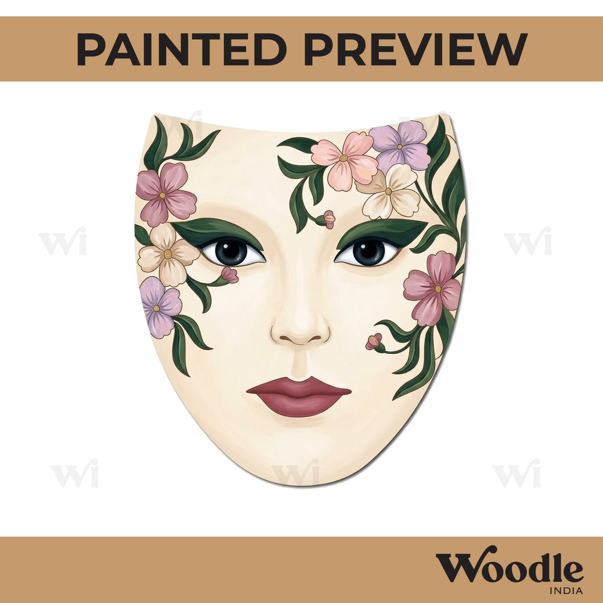 Floral Girl Face Pre Marked MDF Design 1