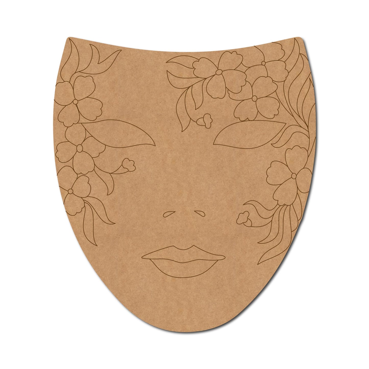 Floral Girl Face Pre Marked MDF Design 1