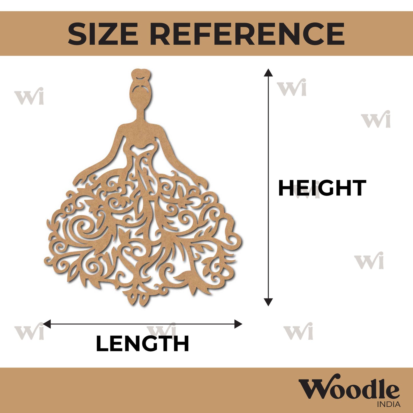 Floral Gown Lady Cutout MDF Design 1