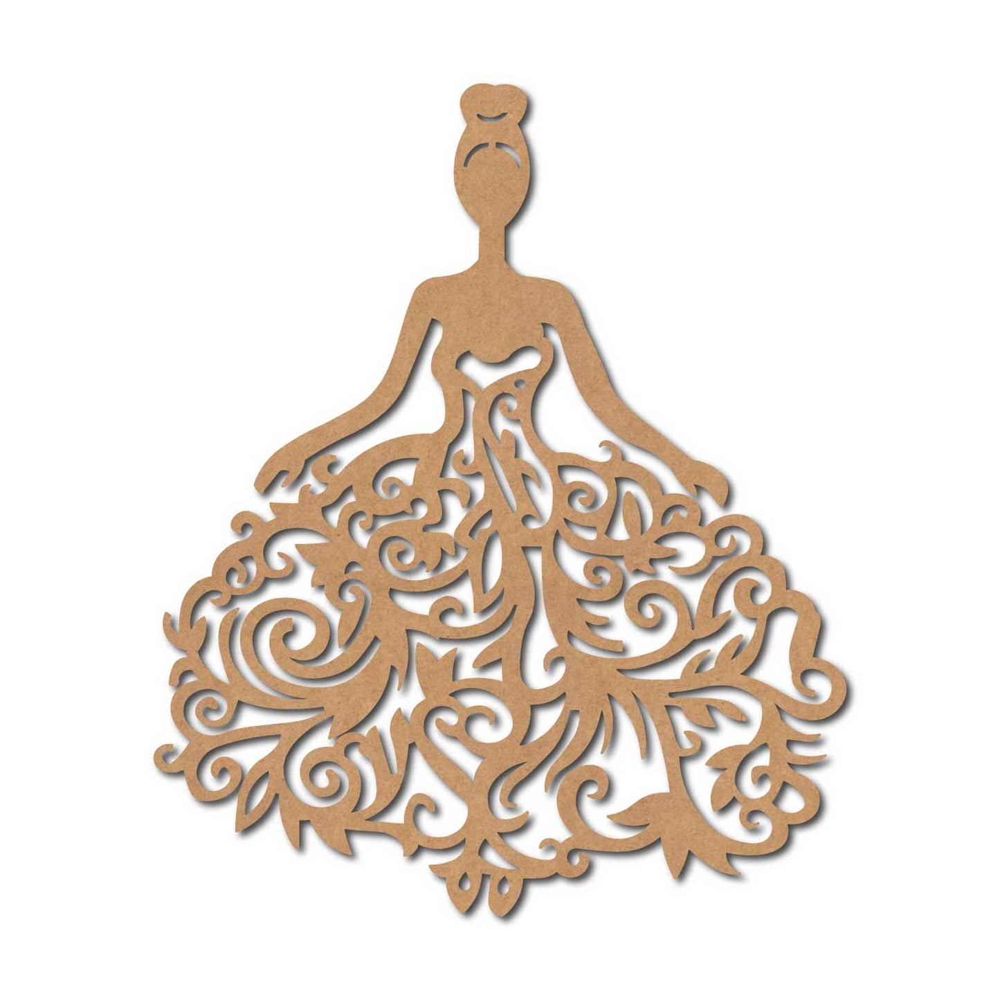 Floral Gown Lady Cutout MDF Design 1