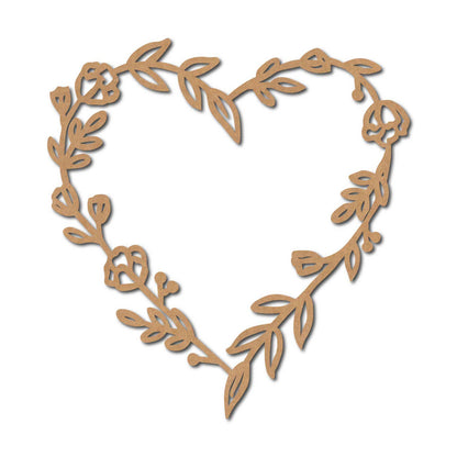 Floral Heart Cutout MDF Design 1