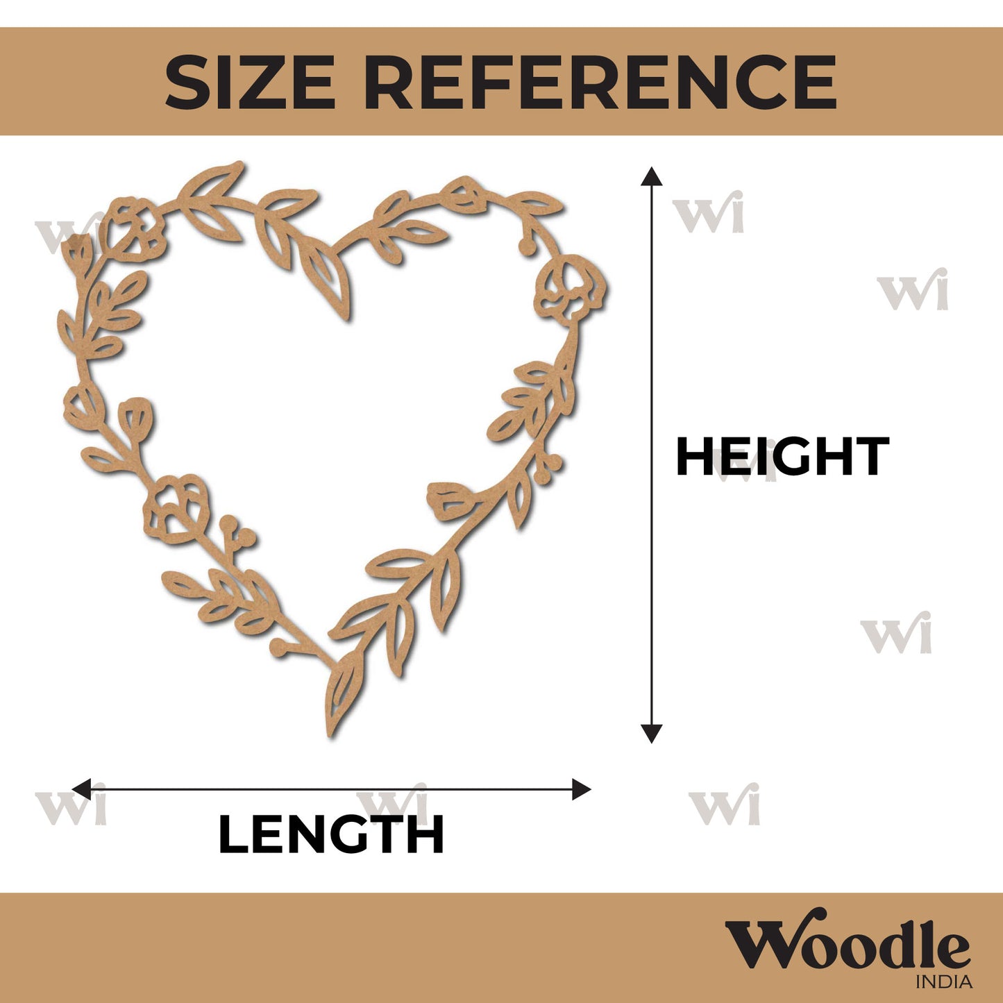 Floral Heart Cutout MDF Design 1