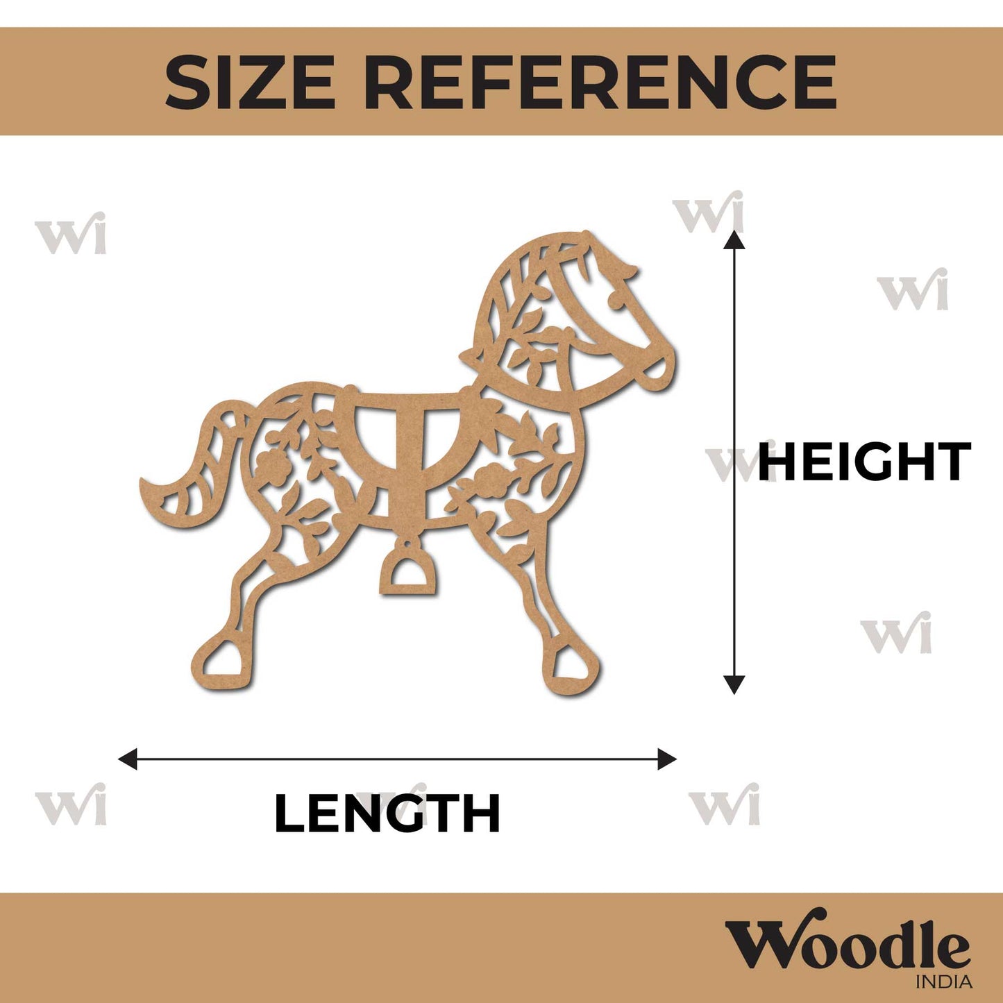 Floral Horse Cutout MDF Design 1