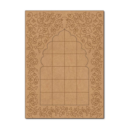 Floral Jharokha Kalamkari Pre Marked MDF Design 1