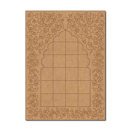 Floral Jharokha Kalamkari Pre Marked MDF Design 1