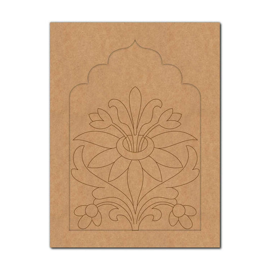 Floral Jharokha Pre Marked MDF Design 4