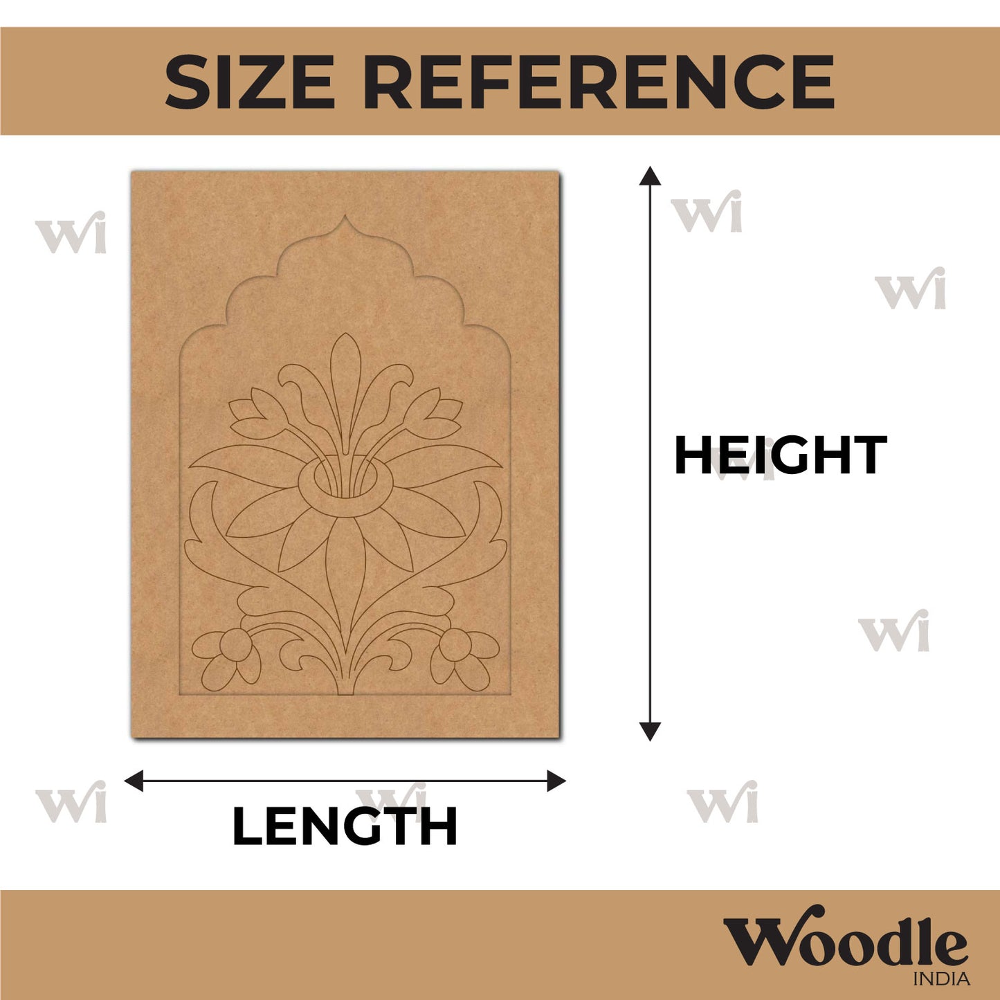 Floral Jharokha Pre Marked MDF Design 4