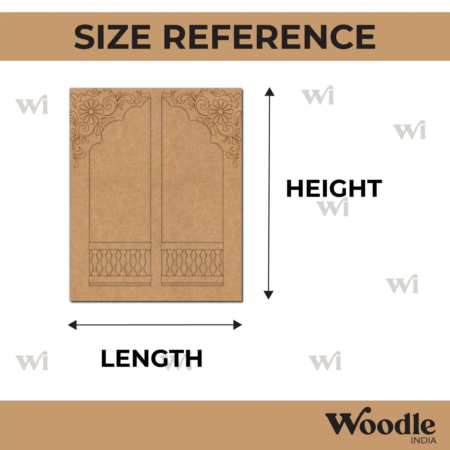 Floral Jharokha Pre Marked MDF Design 5