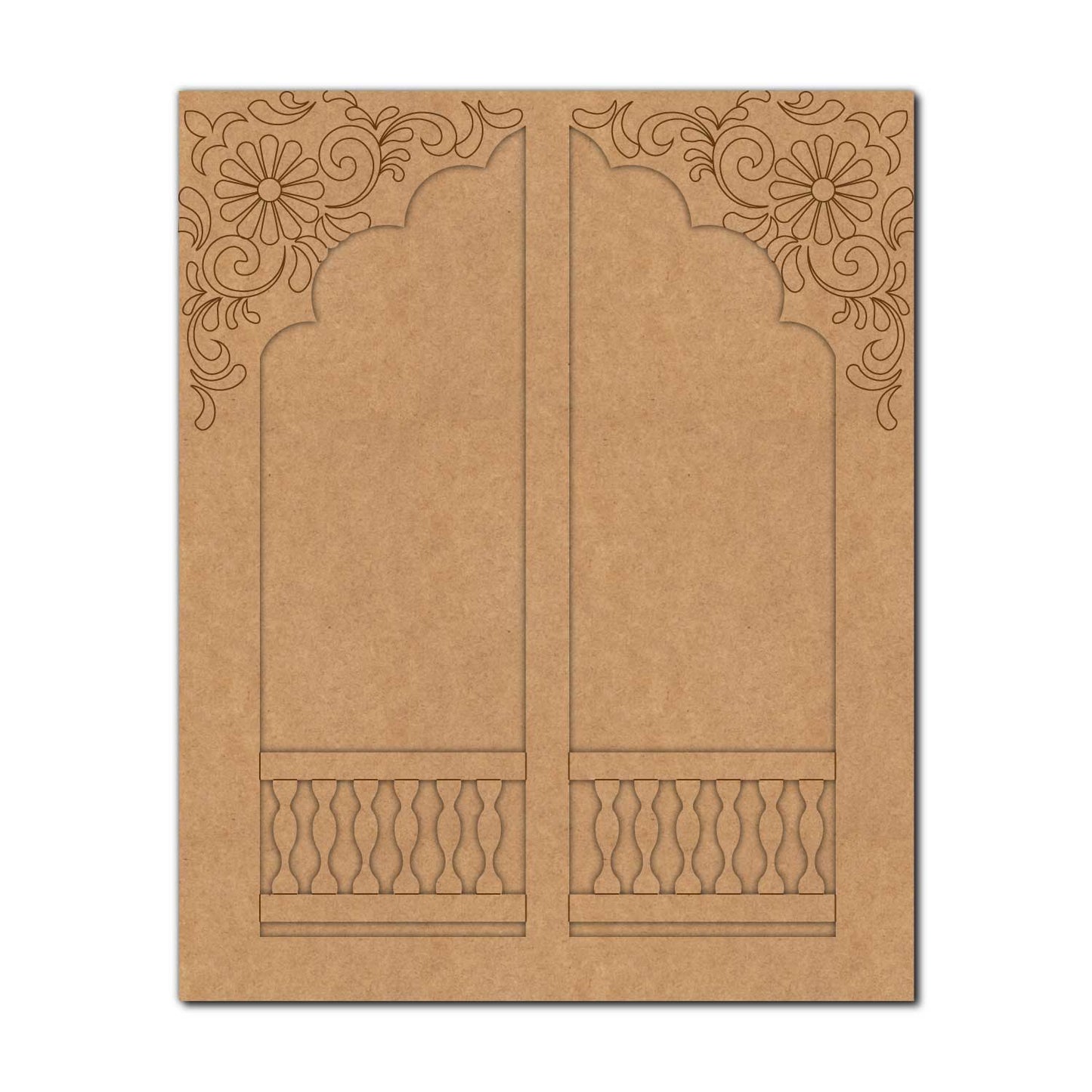 Floral Jharokha Pre Marked MDF Design 5