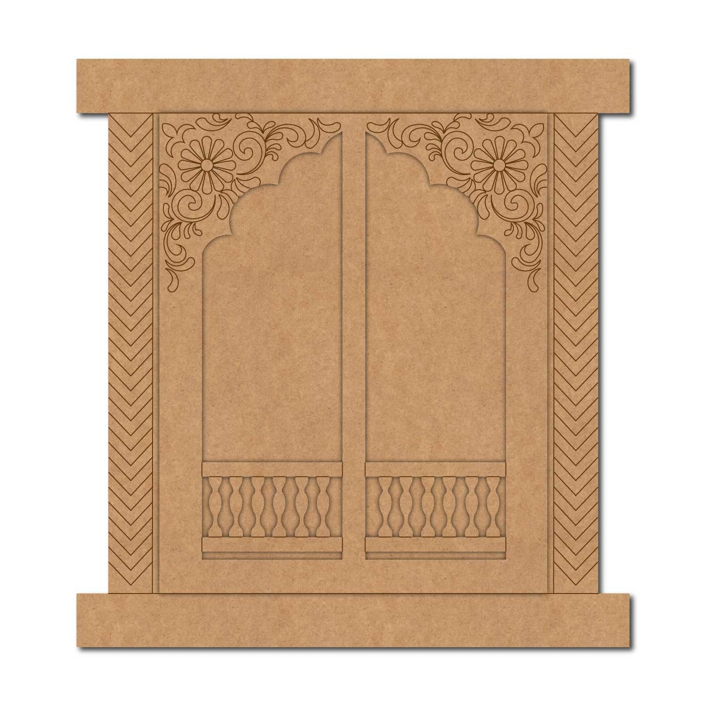 Floral Jharokha Pre Marked MDF Design 6