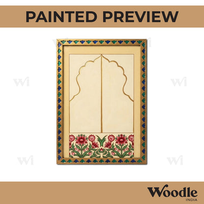 Floral Jharokha Rajwadi Door Pre Marked MDF Design 1