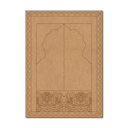 Floral Jharokha Rajwadi Door Pre Marked MDF Design 1