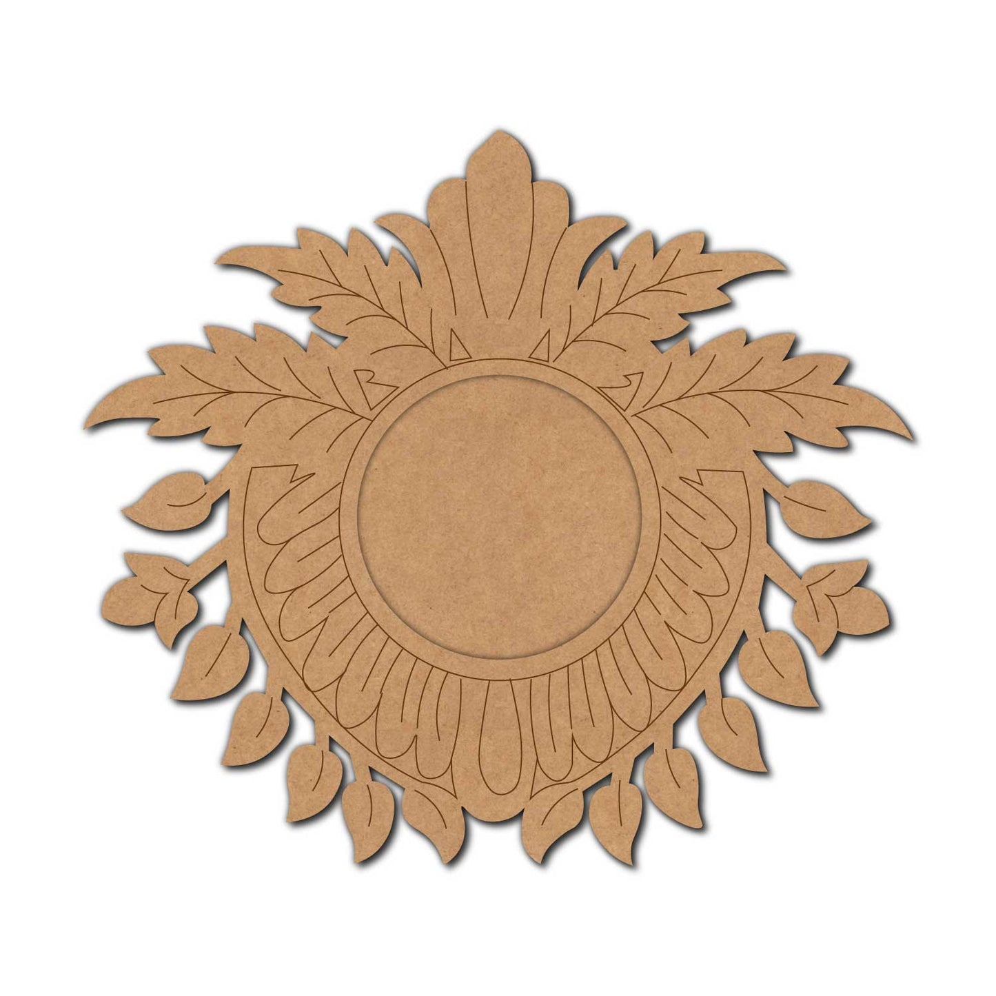 Floral Leaves Diya Tealight Holder Pre Marked MDF Design 1