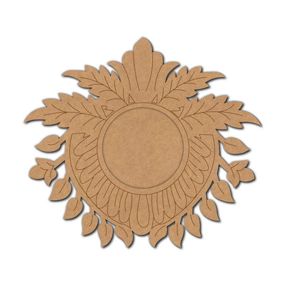 Floral Leaves Diya Tealight Holder Pre Marked MDF Design 1