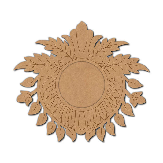 Floral Leaves Diya Tealight Holder Pre Marked MDF Design 1