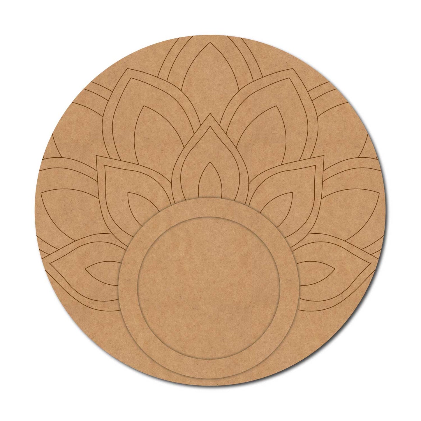 Floral Lotus Diya Tealight Holder Pre Marked MDF Design 1