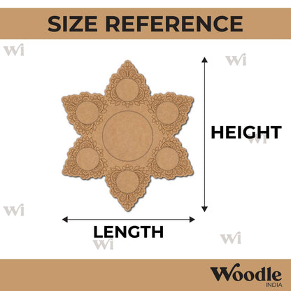 Floral Mandala Diya Tealight Holder Pre Marked MDF Design 1