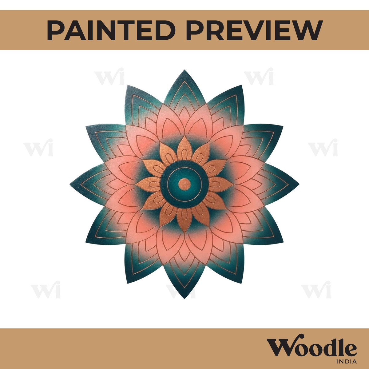 Floral Mandala Pre Marked Base MDF Design 1
