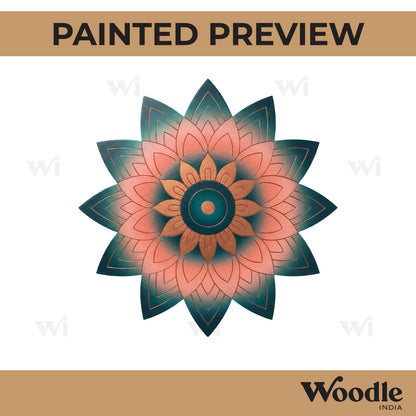 Floral Mandala Pre Marked Base MDF Design 1