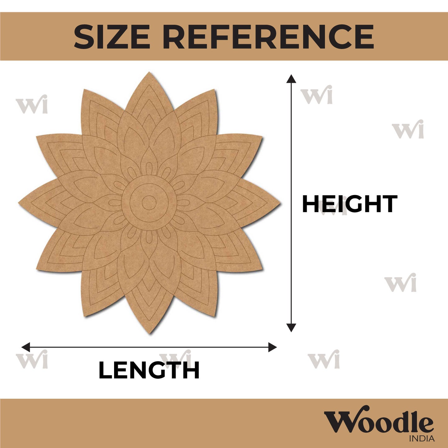 Floral Mandala Pre Marked Base MDF Design 1
