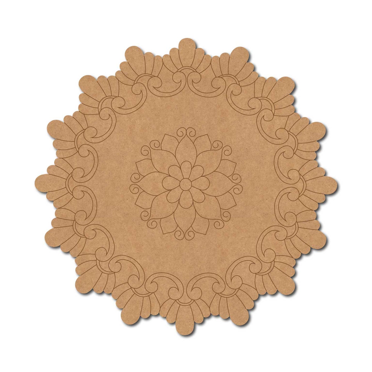 Floral Mandala Pre Marked Base MDF Design 3