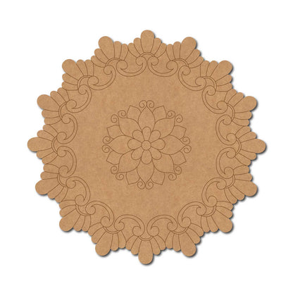 Floral Mandala Pre Marked Base MDF Design 3