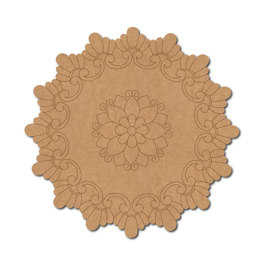 Floral Mandala Pre Marked Base MDF Design 3