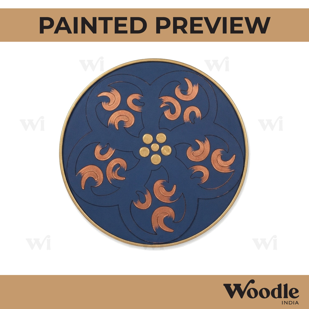 Floral Mandala Pre Marked Round MDF Design 1