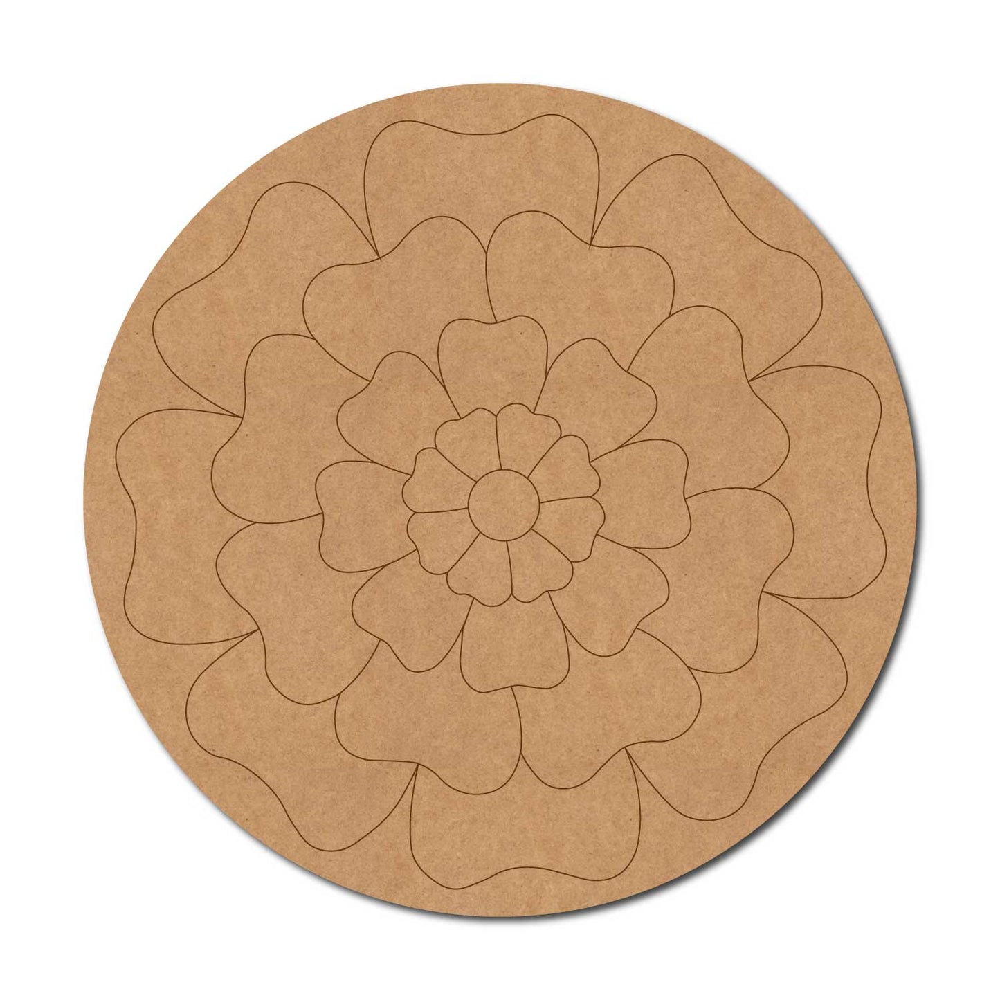 Floral Mandala Pre Marked Round MDF Design 2