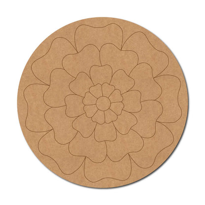 Floral Mandala Pre Marked Round MDF Design 2