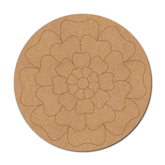 Floral Mandala Pre Marked Round MDF Design 2