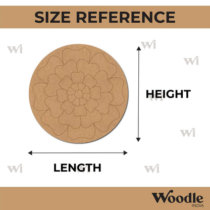 Floral Mandala Pre Marked Round MDF Design 2