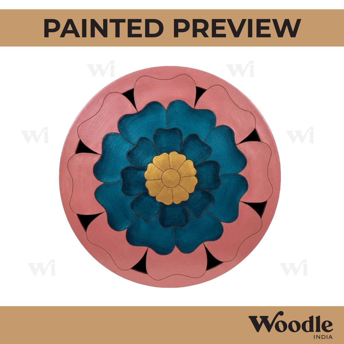 Floral Mandala Pre Marked Round MDF Design 2