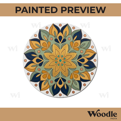 Floral Mandala Pre Marked Round MDF Design 3