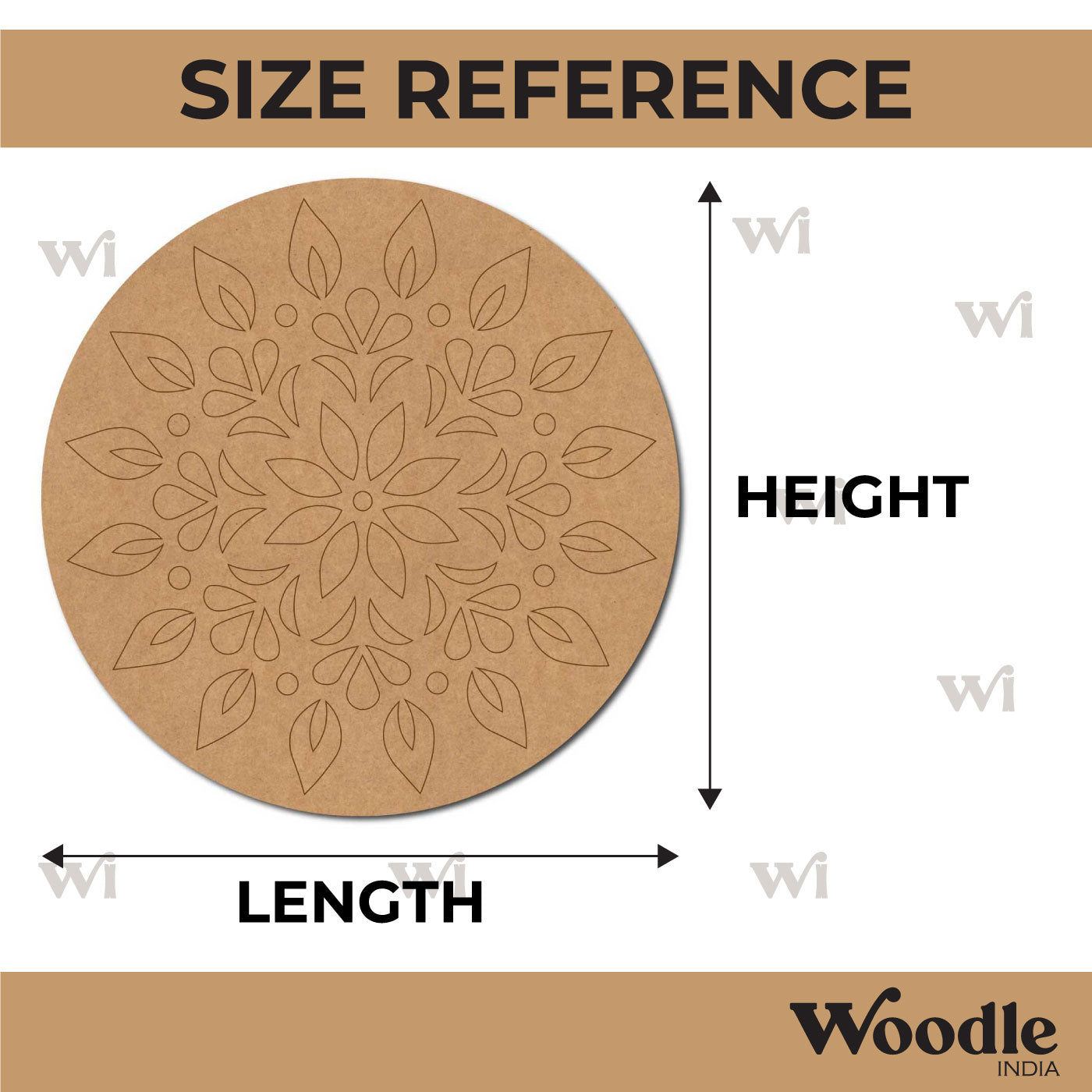 Floral Mandala Pre Marked Round MDF Design 3