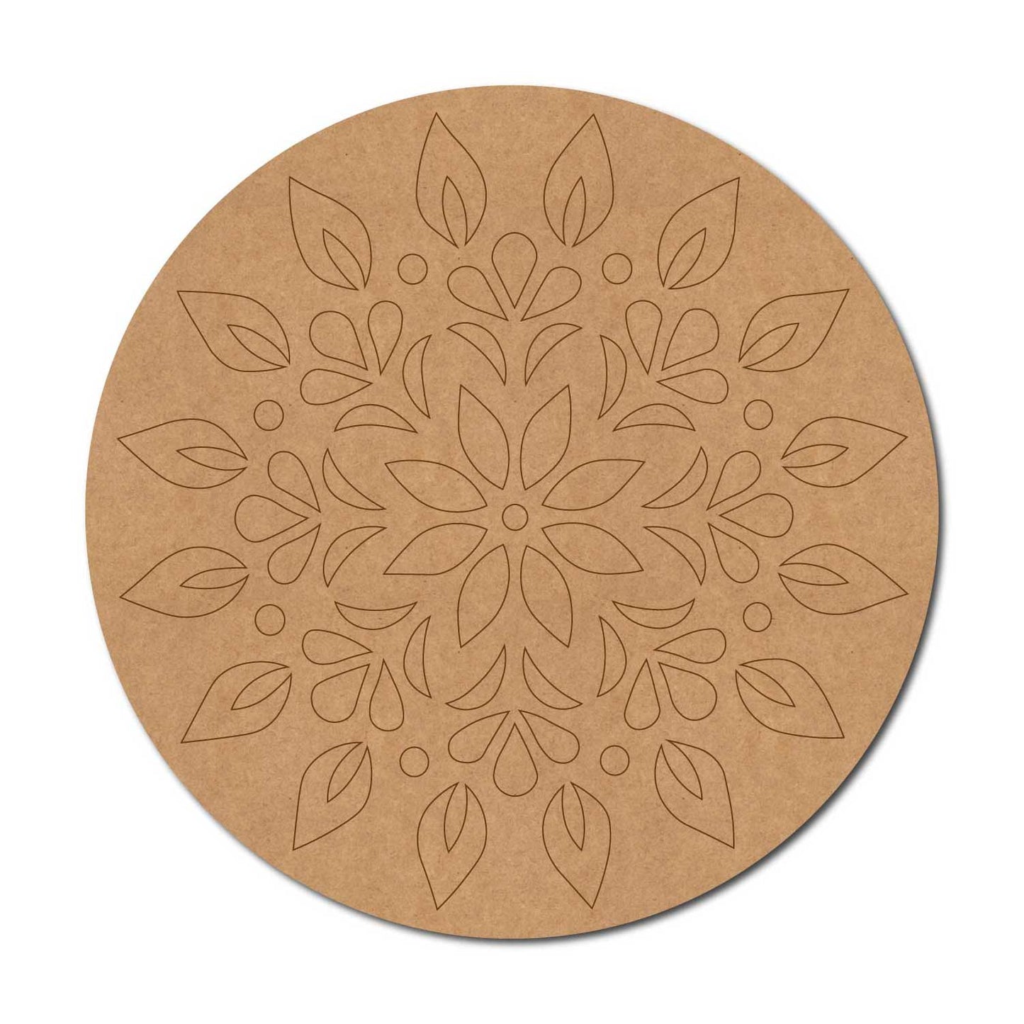 Floral Mandala Pre Marked Round MDF Design 3