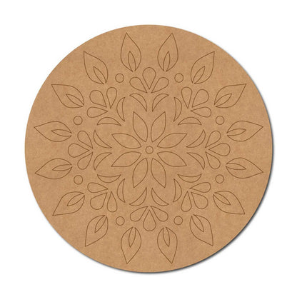 Floral Mandala Pre Marked Round MDF Design 3