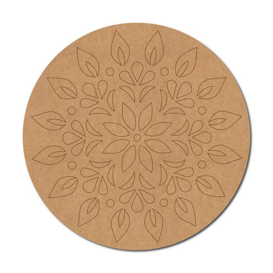 Floral Mandala Pre Marked Round MDF Design 3