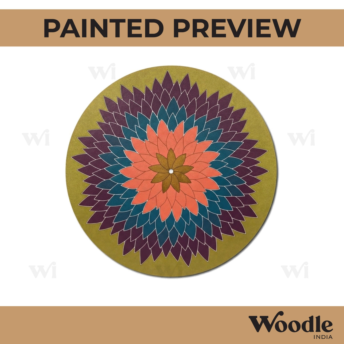 Floral Mandala Pre Marked Round MDF Design 4