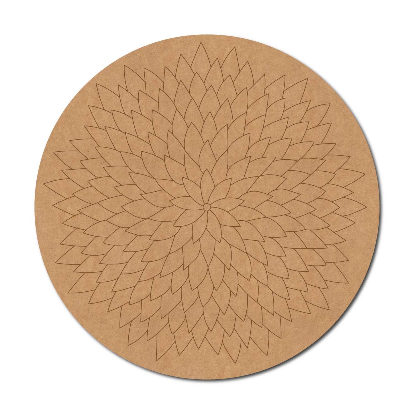 Floral Mandala Pre Marked Round MDF Design 4