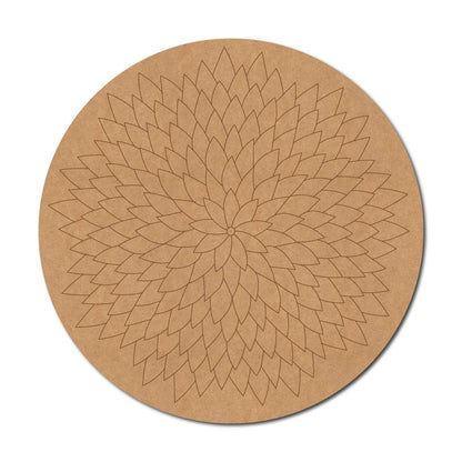 Floral Mandala Pre Marked Round MDF Design 4