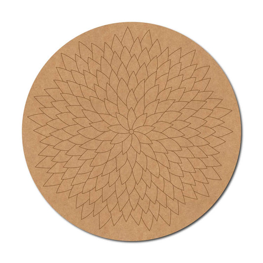 Floral Mandala Pre Marked Round MDF Design 4