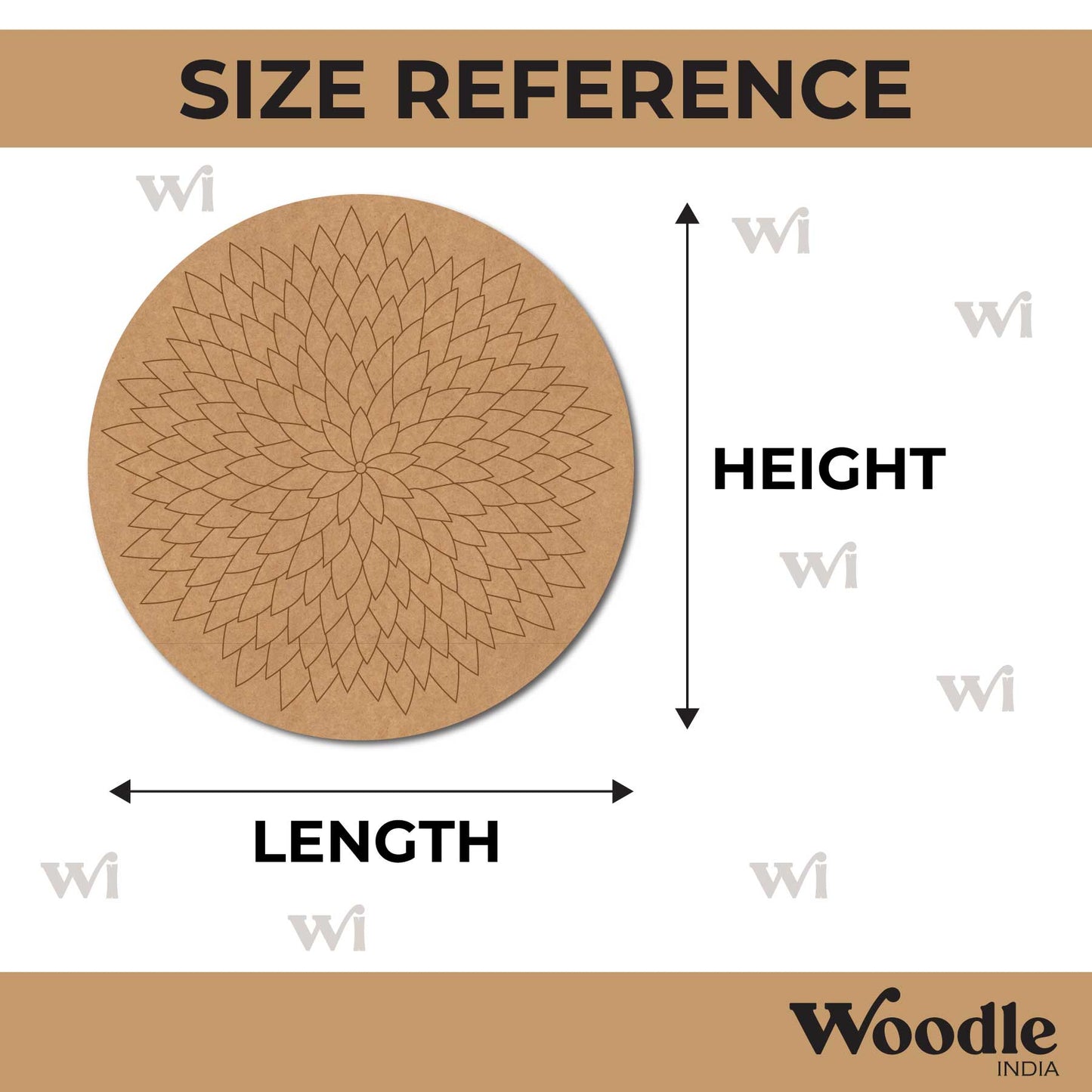 Floral Mandala Pre Marked Round MDF Design 4
