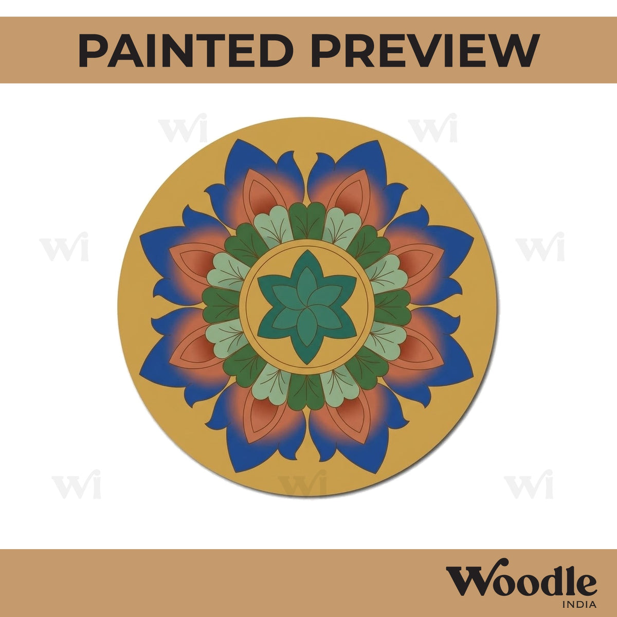 Floral Mandala Pre Marked Round MDF Design 5